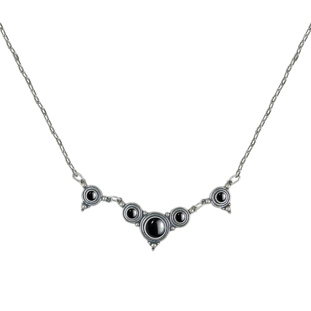Sterling Silver Gemstone Necklace With Hematite